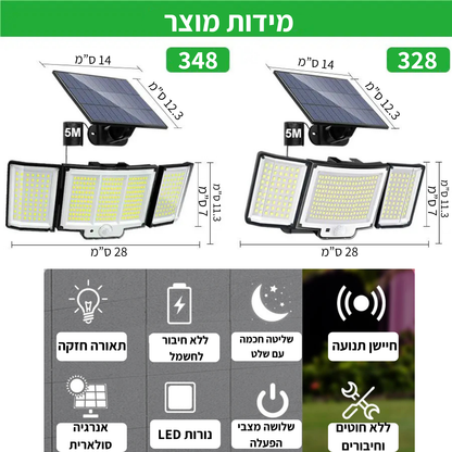 פנס סולארי עם חיישן תנועה